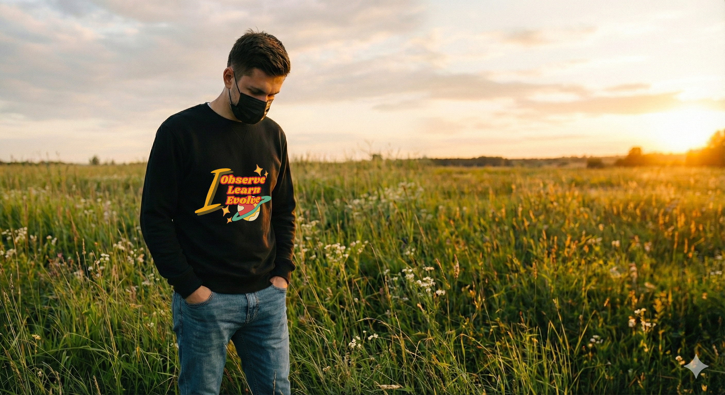 OVERSIZED SWEATSHIRT- I Observe I Learn I Evolve