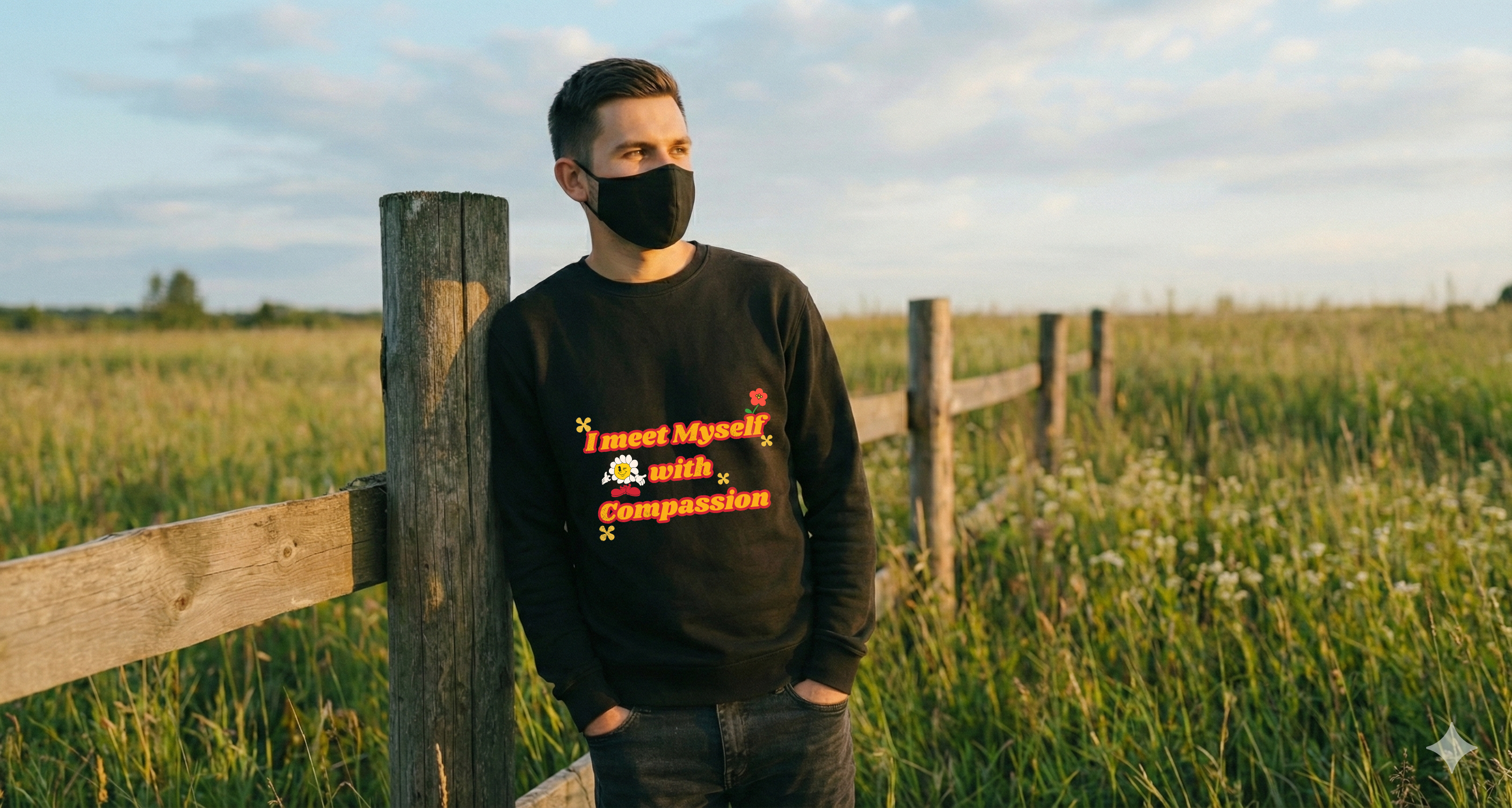 OVERSIZED SWEATSHIRT- I Meet Myself With Compassion